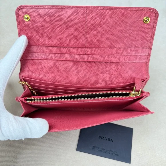 Prada Bow Saffiano Leather Continental Wallet - Picture 9 of 16